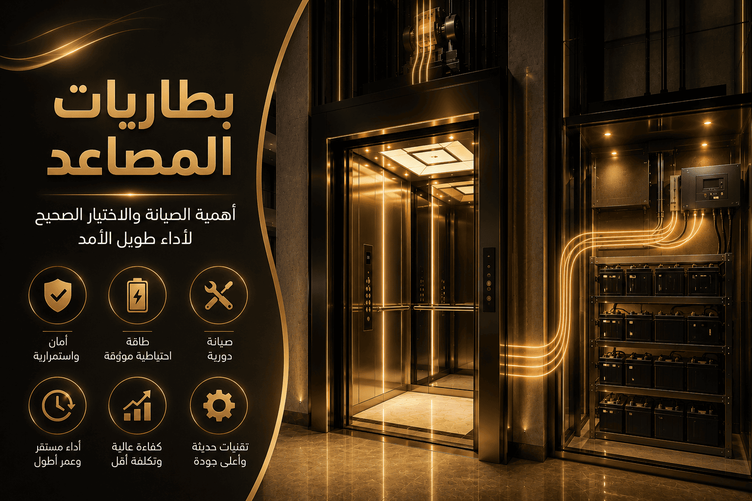 سياسة الخصوصية 6 بطاريات المصاعد أهمية الصيانة والاختيار الصحيح لأداء طويل الأمد